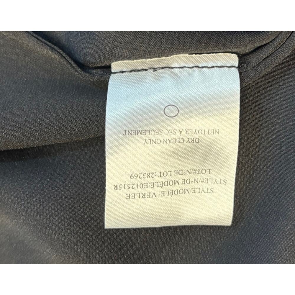 Theory Women's Black Medium Silk Blend Hidden Button Up Minimalist 3/4 Sleeve‎ - Picture 9 of 10